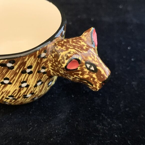 1999 Ardmore Studio Leopard Demitasse Cup South African Zulu Ceramic Pottery Vtg - Picture 7 of 12